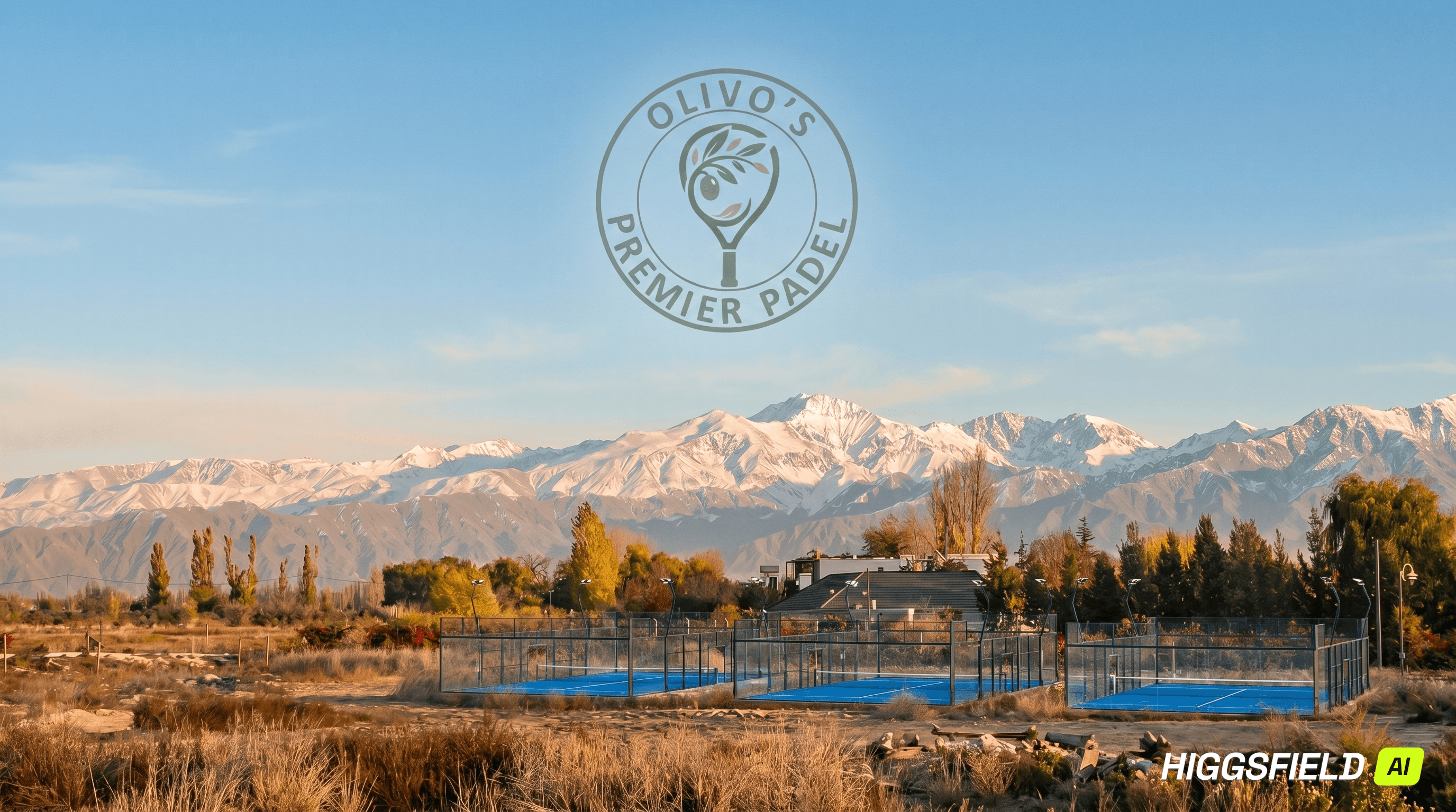 Complejo Olivo's Premier Padel con vista a la precordillera